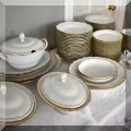 P12. Nymphenburg Porcelain gold and white china set. 